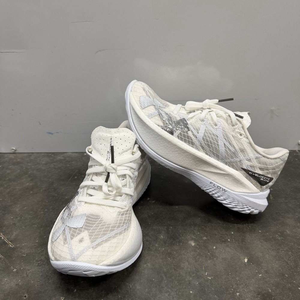 Under Armour Flow Velociti Elite 2 White Metallic Gun Metal Sneaker M- 4.5 / W-6